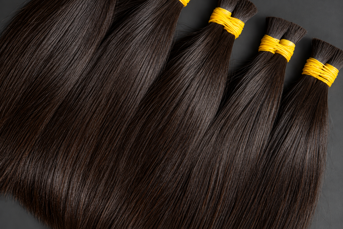 Super double-drawn Bone straight Bulk Hair 100g