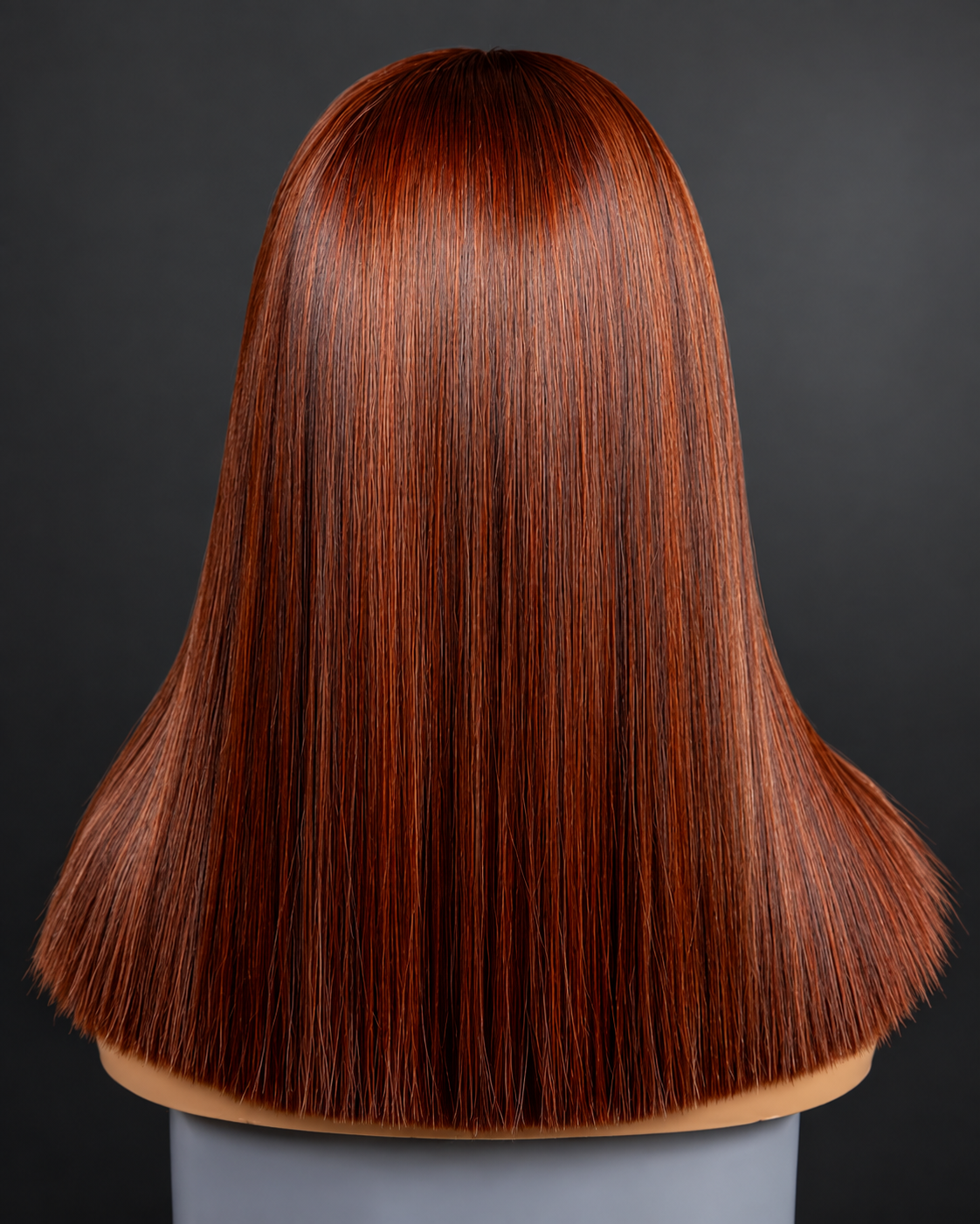 14” copper brown blunt cut 13×6 HD frontal Wig