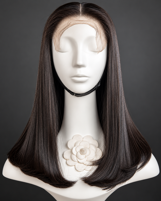 16” bone straight bob 4C hairline Wig
