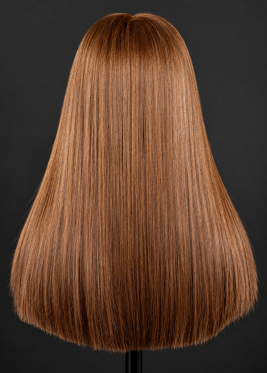 16” brown bone straight blunt cut Wig