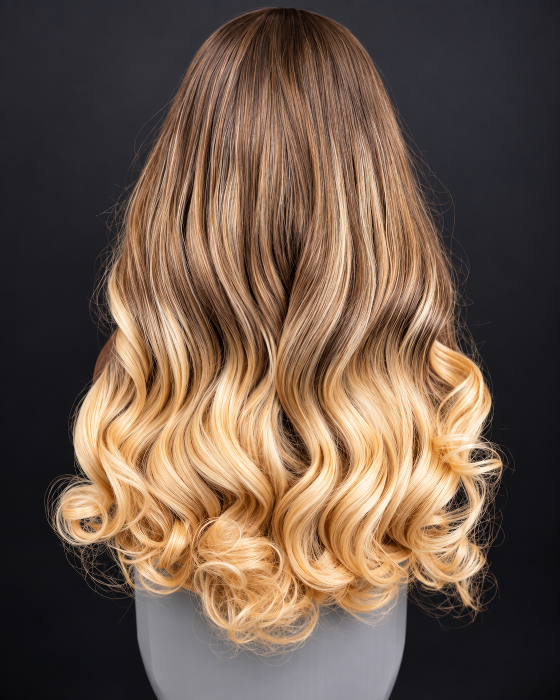 28” mix length blonde highlight wavy Wig