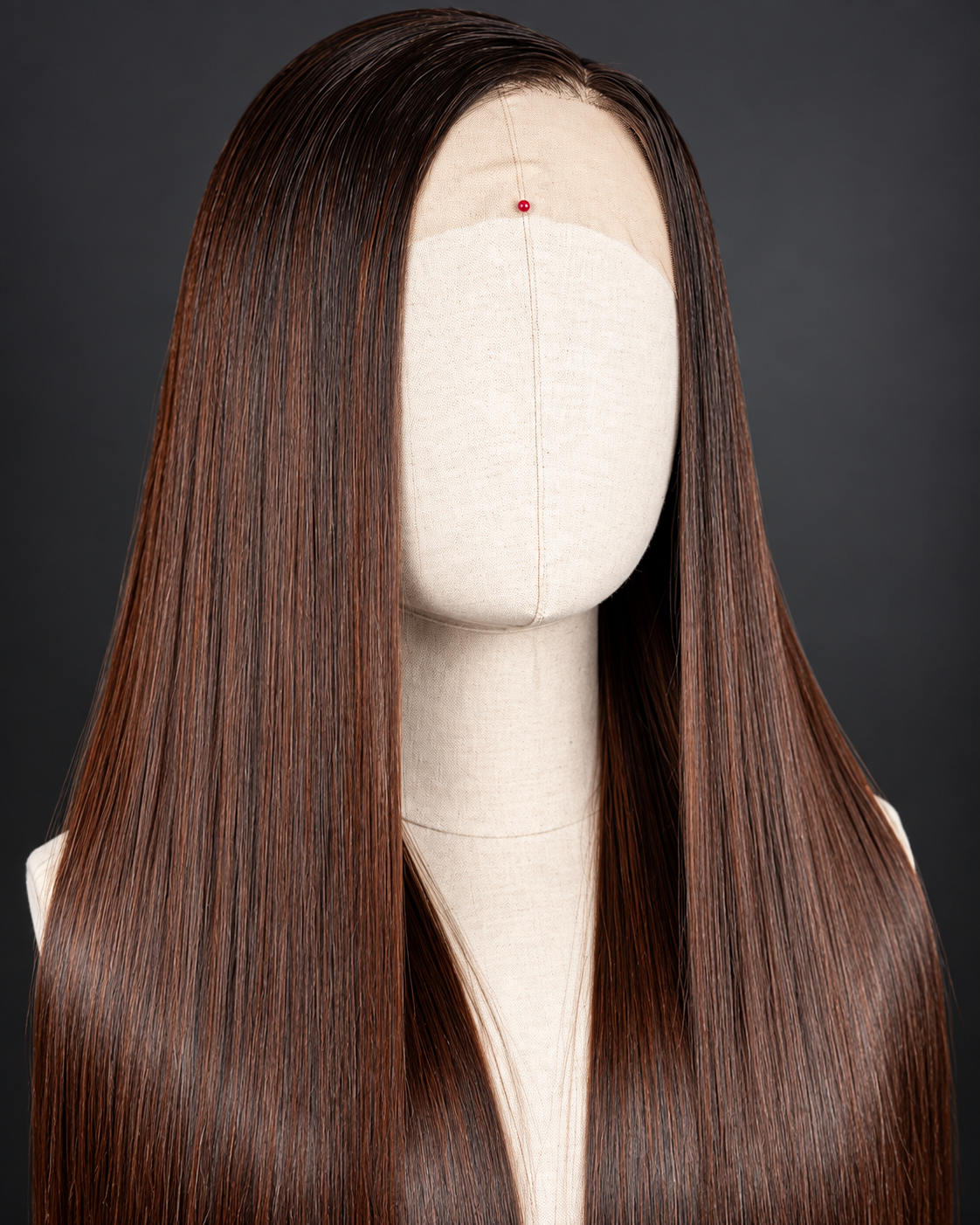 32” brown bone straight 13×6 frontal Wig