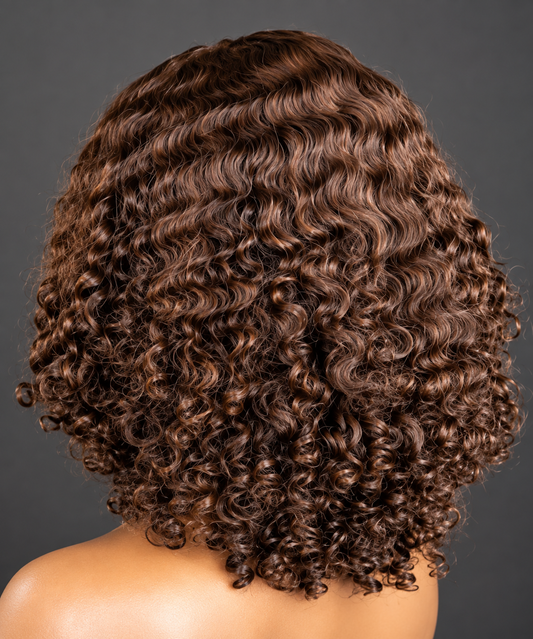 10” brown Eurasian curly Double drawn Wig Home / Wig Collection