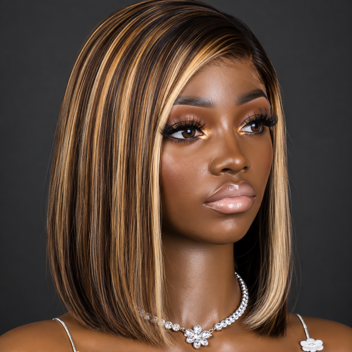 10” mixed length highlight bob Wig