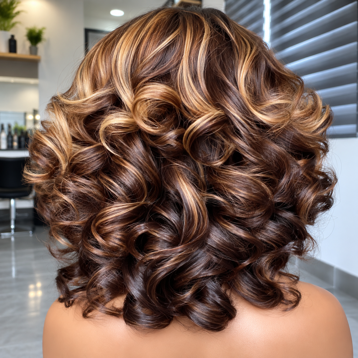 10” Short Bouncy piano color 4 bundles Wig
