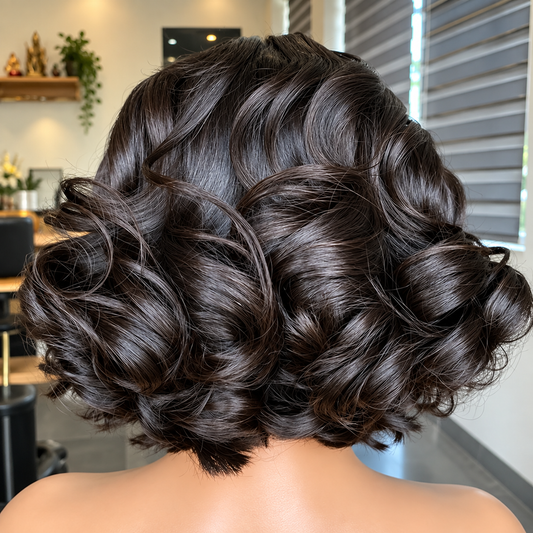 10” Wavy short natural color wig