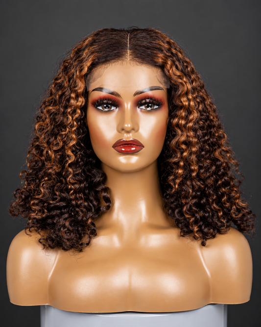 14” 200g piano colored curly Wig