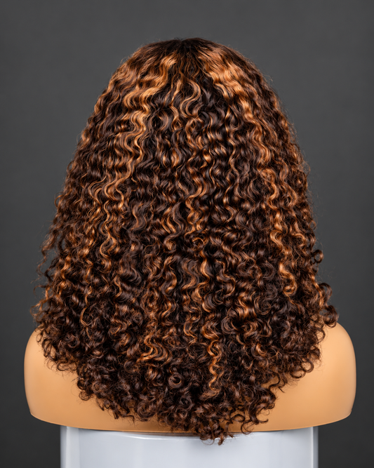 14” 200g piano colored curly Wig