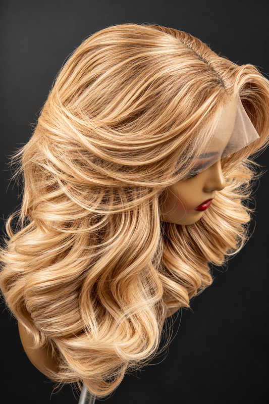 14” blonde wavy closure Wig