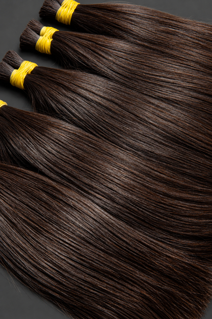 Super double-drawn Bone straight Bulk Hair 100g