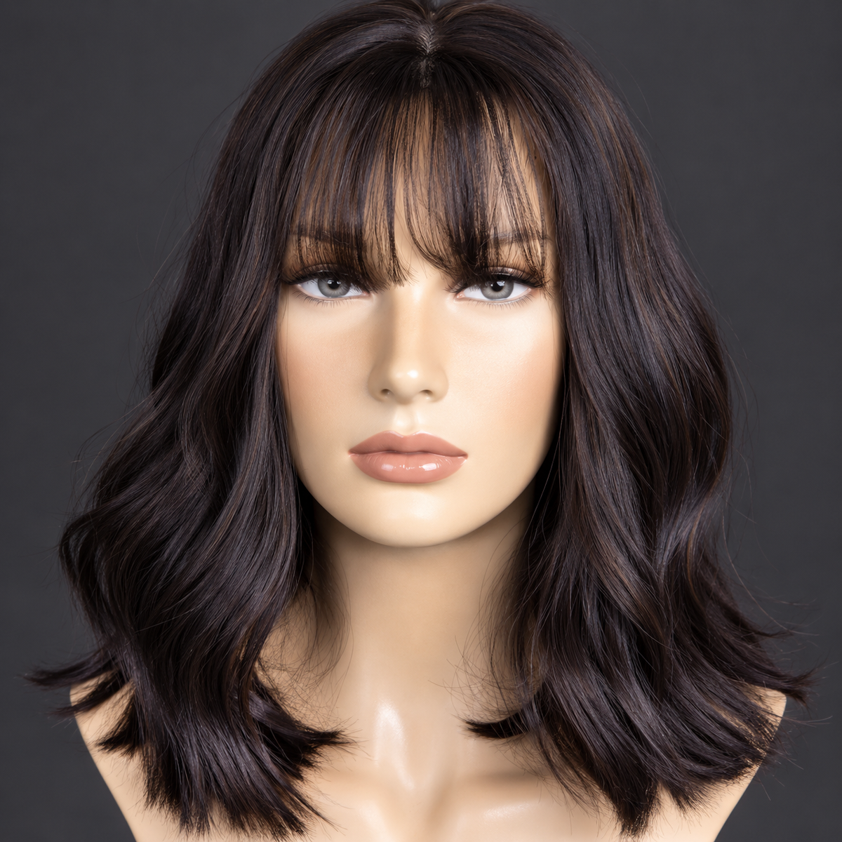 10” 150g silkbase fringe wavy Wig