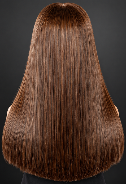 14” brown bone straight fringe blunt cut Wig