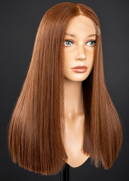 16” brown bone straight blunt cut Wig