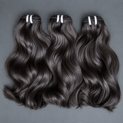 Natural Wavy Super double drawn Bundle 100g