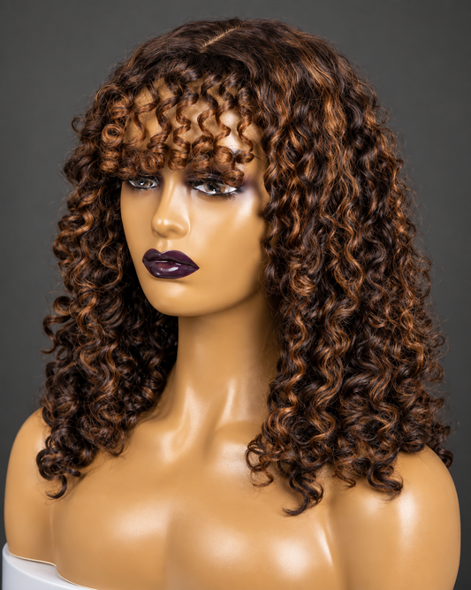 16” curly double drawn Wig