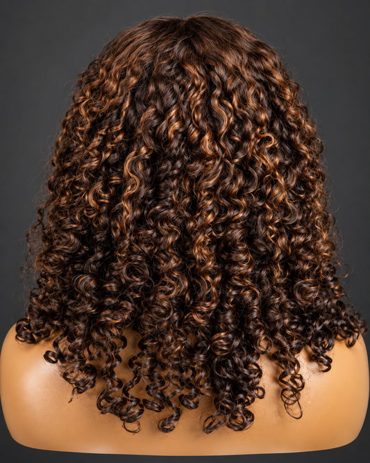 16” curly double drawn Wig