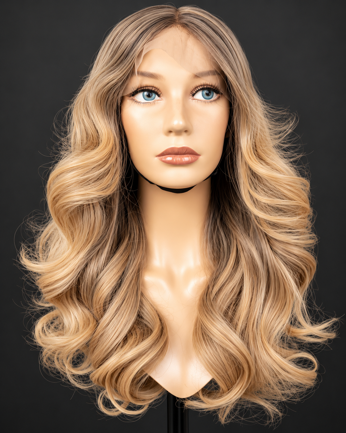 24” blonde balayage wavy frontal Jewish Wig