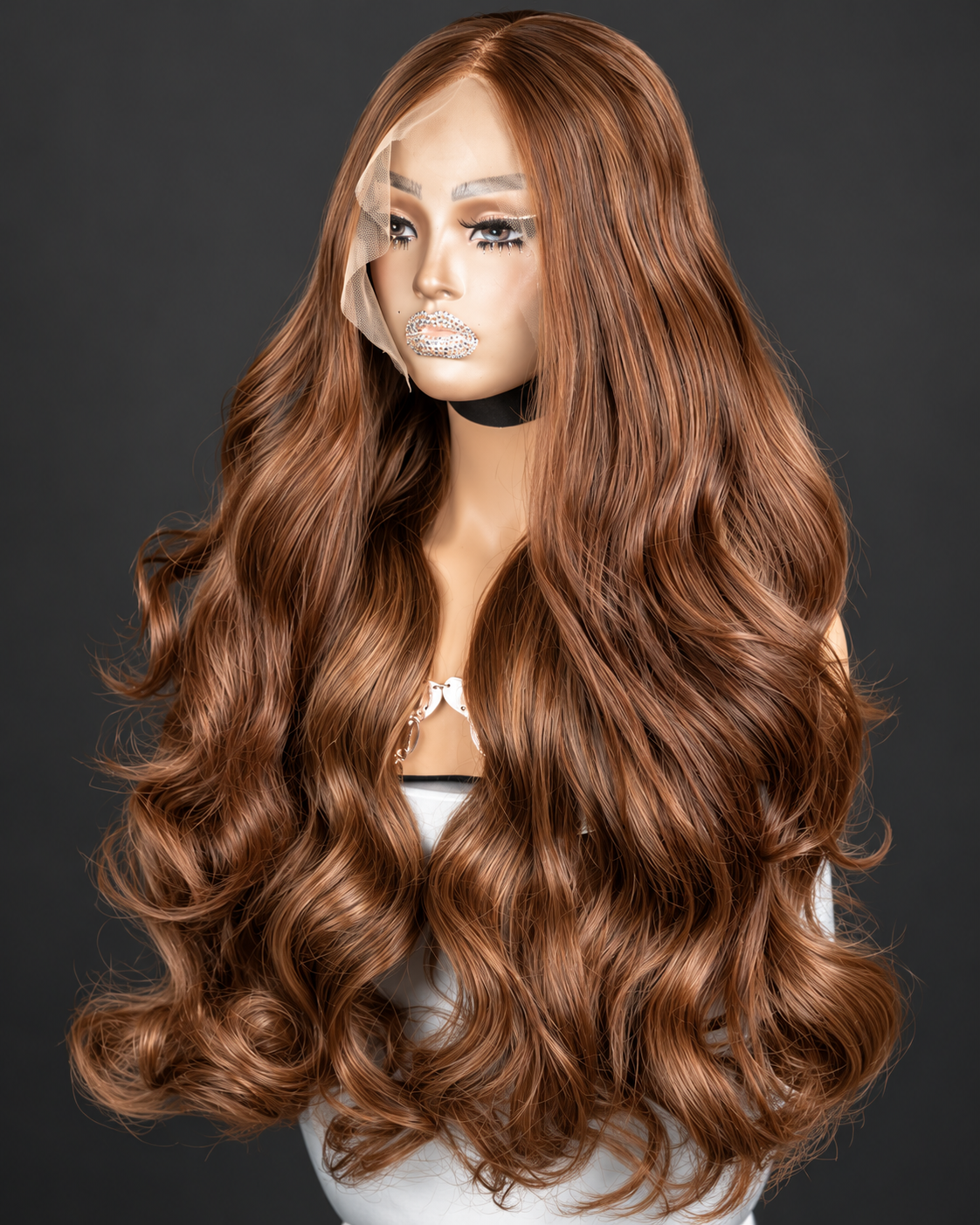 26” brown frontal wavy Wig
