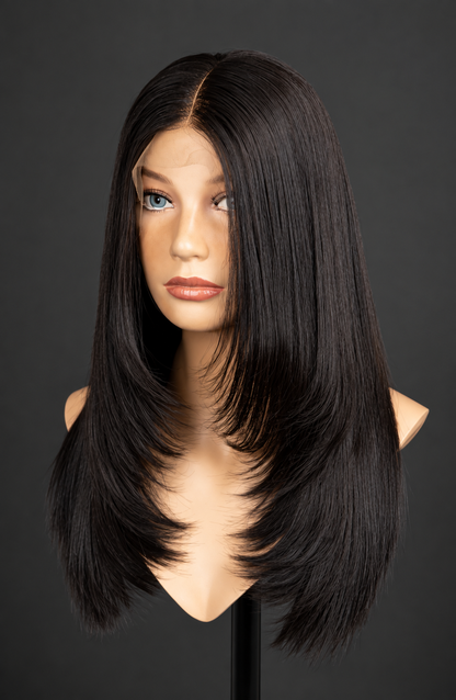 16” mixed length layered cut bob Wig