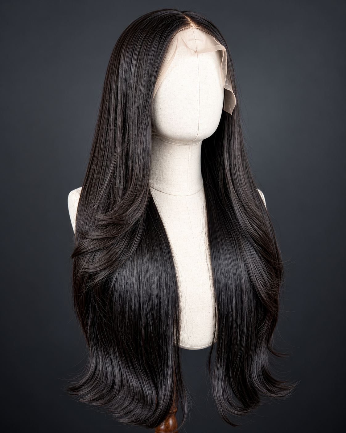 26” layered cut blunt tip 13×6 Frontal Wig