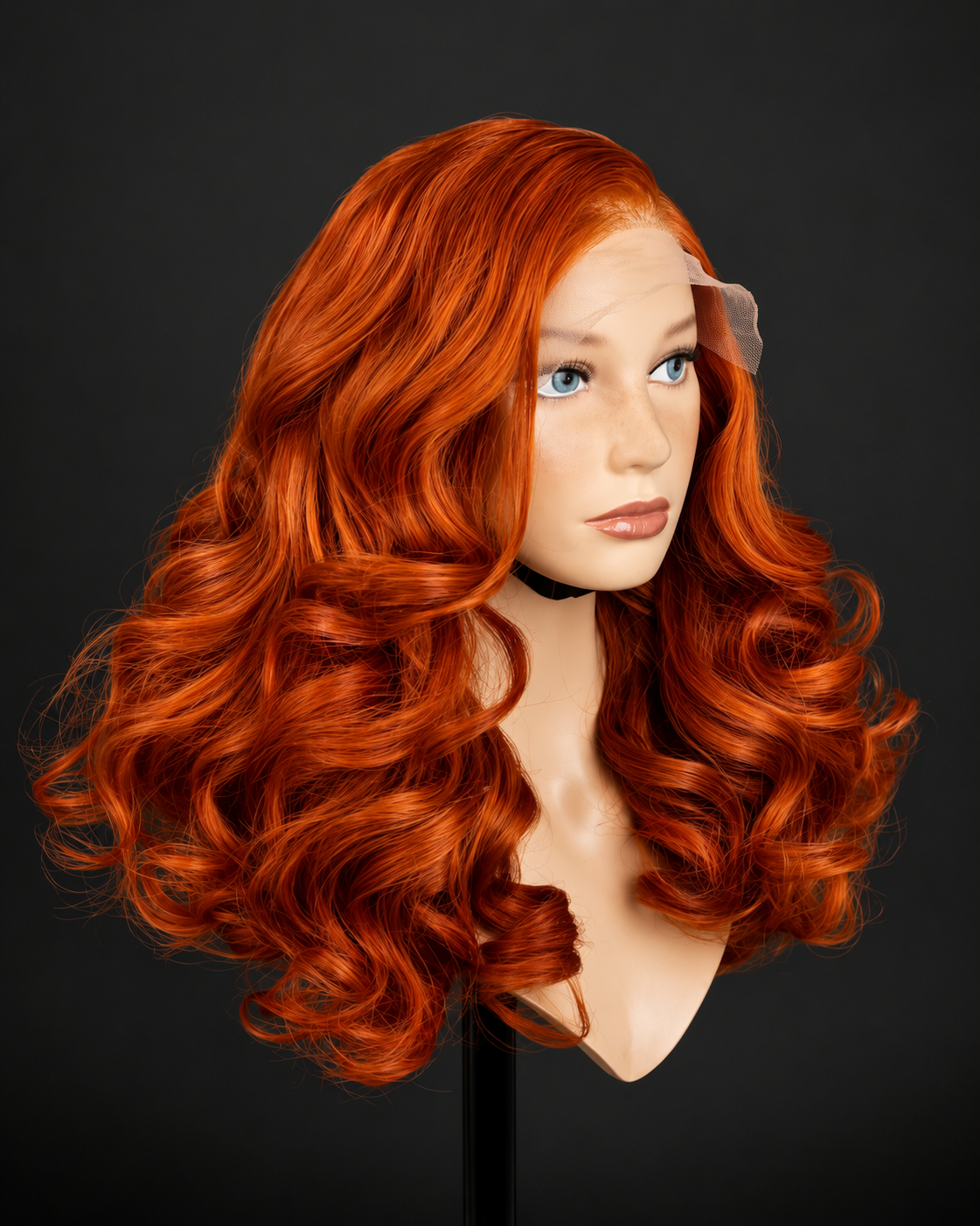 16” orange wavy C-part closure Wig