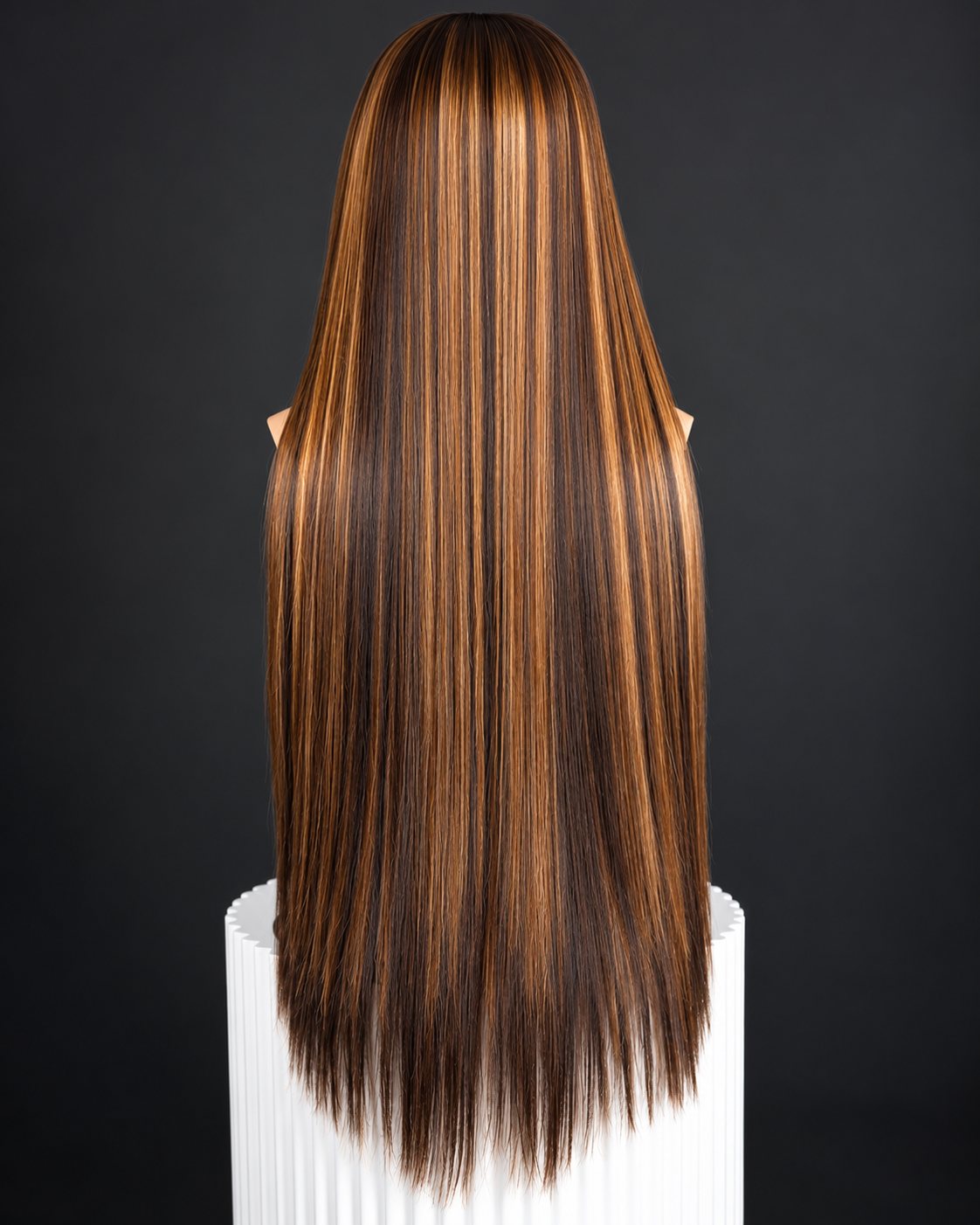 28” piano colored bone straight Wig