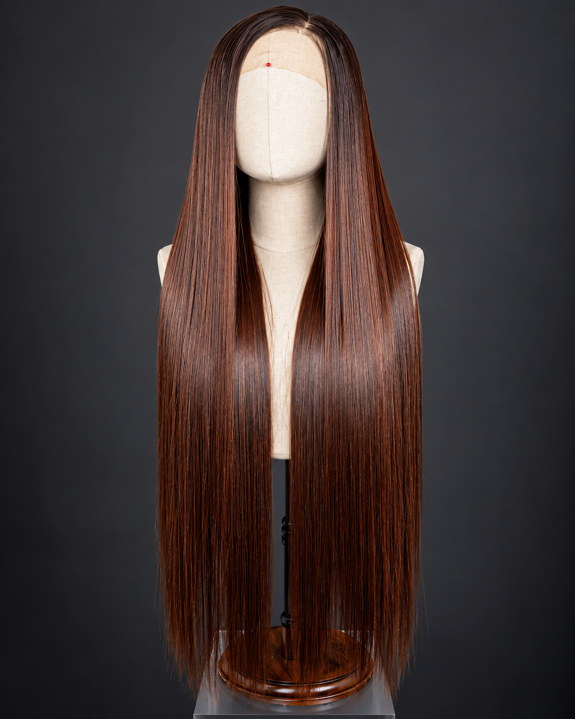 32” brown bone straight 13×6 frontal Wig