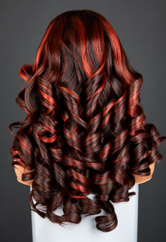 16” Red piano bouncy Wig