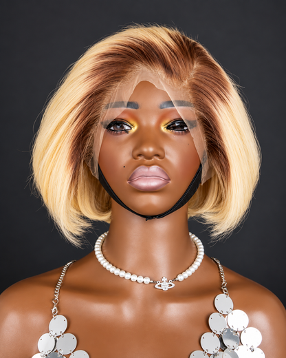 6” blonde pixie cut frontal Wig