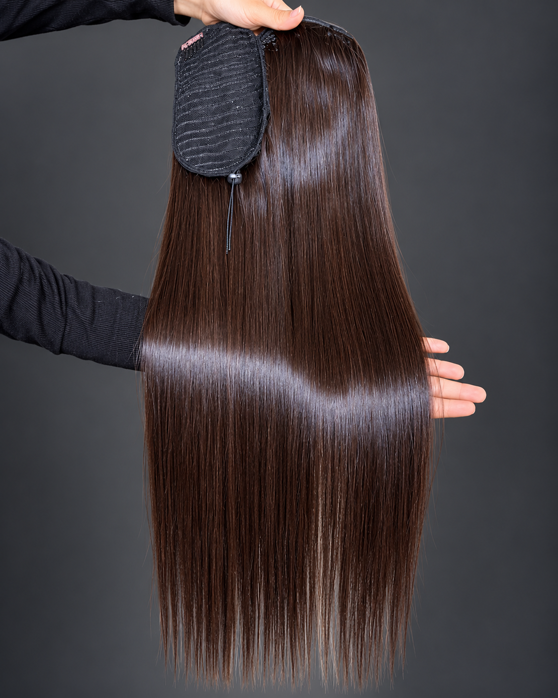 24″ Single-drawn bone straight ponytail