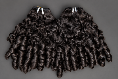 Eurasian curls with bouncy tips Super double drawn Bundle 100g