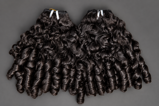 Eurasian curls with bouncy tips Super double drawn Bundle 100g