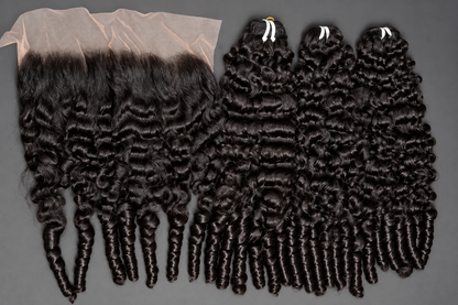Eurasian curls with bouncy tips Super double drawn Bundle 100g
