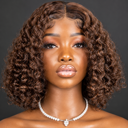 10” brown Eurasian curly Double drawn Wig Home / Wig Collection