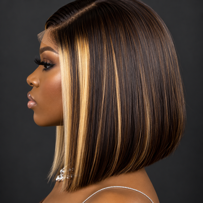 10” mixed length highlight bob Wig