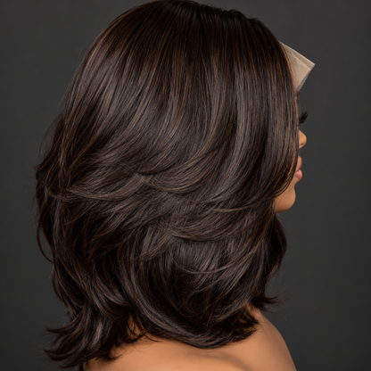 10” natural color layer cut Wig