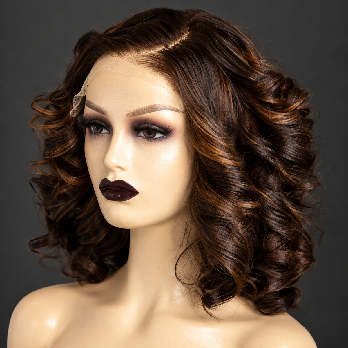 10” orange highlight bouncy Wig