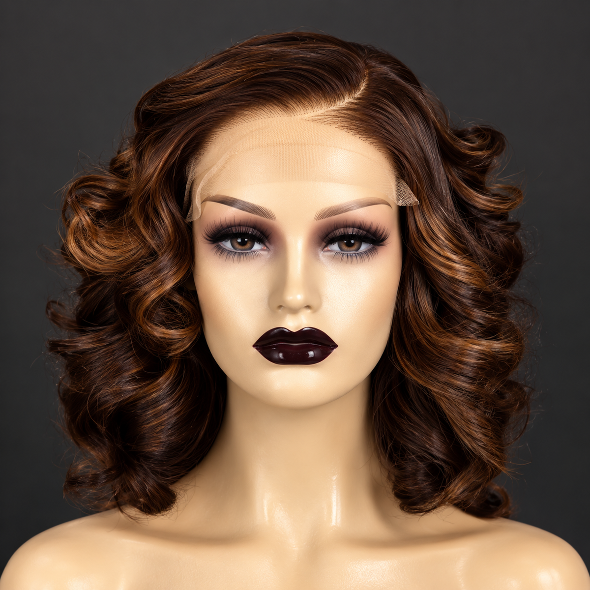 10” orange highlight bouncy Wig
